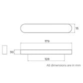 Do.Up Blyth 128mm Black Oak Wood Baton Cabinet Handle