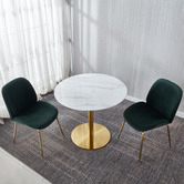 Keys Road Designs White &amp; Gold Hartley Round Dining Table
