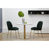 Keys Road Designs White &amp; Gold Hartley Round Dining Table