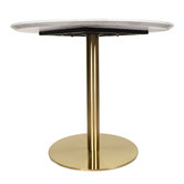 Keys Road Designs White &amp; Gold Hartley Round Dining Table