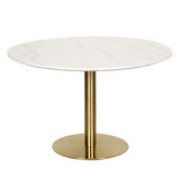 Keys Road Designs White &amp; Gold Hartley Round Dining Table