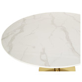 Keys Road Designs White &amp; Gold Hartley Round Dining Table