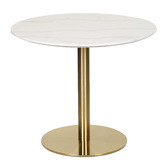 Keys Road Designs White &amp; Gold Hartley Round Dining Table