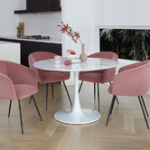 Keys Road Designs 4 Seater Tulip Replica Dining Table &amp; Rose Chair Set