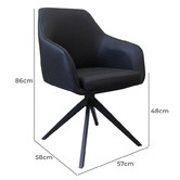 Keys Road Designs Alexei Faux Leather Swivel Dining Chairs
