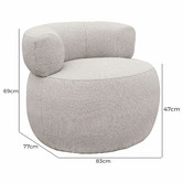 Keys Road Designs Brey Boucle Swivel Accent Chair