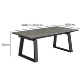 Keys Road Designs Vektas Extendable Ceramic Outdoor Dining Table