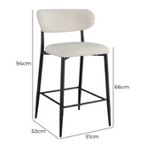 Keys Road Designs 66cm Lorwie Boucle Barstools