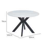 Keys Road Designs Athena Round Ceramic Dining Table