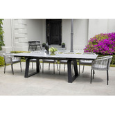 Keys Road Designs Vektas Extendable Ceramic Outdoor Dining Table
