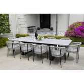 Keys Road Designs Vektas Extendable Ceramic Outdoor Dining Table