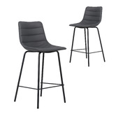 Keys Road Designs 66cm Drustan Faux Leather Bar Stools