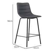Keys Road Designs 66cm Drustan Faux Leather Bar Stools