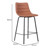 Keys Road Designs 66cm Drustan Faux Leather Bar Stools