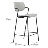 Keys Road Designs 66cm Polarvide Faux Leather Bar Stools