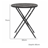 Keys Road Designs Raven Round Foldable Outdoor Dining Table