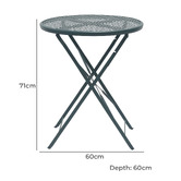 Keys Road Designs Raven Round Foldable Outdoor Dining Table