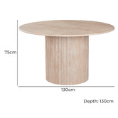 Keys Road Designs Paula Travertine-Look Dining Table