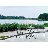 Keys Road Designs Raven Round Foldable Outdoor Dining Table