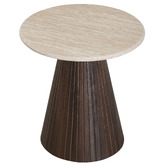 Keys Road Designs Theia Travertine-Look Side Table