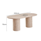 Keys Road Designs Thalia Travertine-Look Dining Table