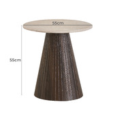 Keys Road Designs Theia Travertine-Look Side Table