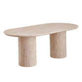 Keys Road Designs Thalia Travertine-Look Dining Table