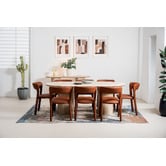 Keys Road Designs Thalia Travertine-Look Dining Table