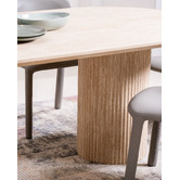 Keys Road Designs Thalia Travertine-Look Dining Table