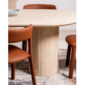 Keys Road Designs Thalia Travertine-Look Dining Table