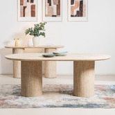 Keys Road Designs Thalia Travertine-Look Dining Table