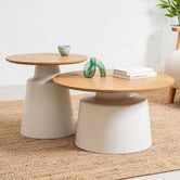 Keys Road Designs 2 Piece Colm Round Coffee Table Set