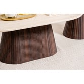 Keys Road Designs Theia Oval Travertine-Look Coffee Table