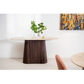 Keys Road Designs Theia Travertine-Look Console Table