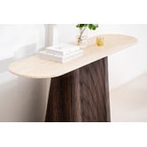 Keys Road Designs Theia Travertine-Look Console Table
