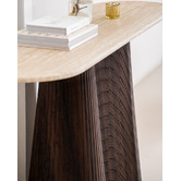 Keys Road Designs Theia Travertine-Look Console Table