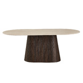 Keys Road Designs Theia Travertine-Look Dining Table