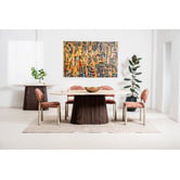 Keys Road Designs Theia Travertine-Look Dining Table