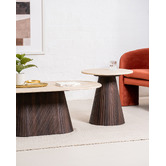 Keys Road Designs Theia Travertine-Look Side Table