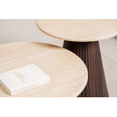 Keys Road Designs Theia Travertine-Look Side Table