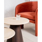 Keys Road Designs Theia Travertine-Look Side Table