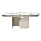 Keys Road Designs Milford Extendable Ceramic &amp; Glass Dining Table