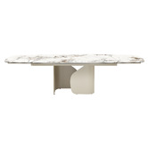 Keys Road Designs Milford Extendable Ceramic &amp; Glass Dining Table