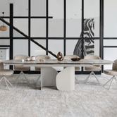 Keys Road Designs Milford Extendable Ceramic &amp; Glass Dining Table