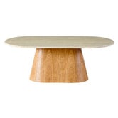 Keys Road Designs Wesley Oval Travertine-Look Coffee Table