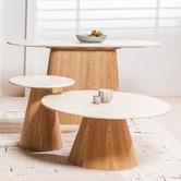 Keys Road Designs Wesley Travertine-Look Side Table
