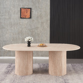 Keys Road Designs Paula Travertine-Look Dining Table