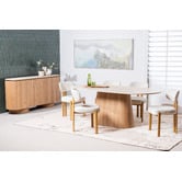 Keys Road Designs Wesley Travertine-Look Dining Table