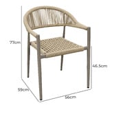 Keys Road Designs Aeliana Rope Outdoor Dining Chairs