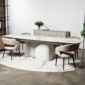 Keys Road Designs Milford Extendable Ceramic &amp; Glass Dining Table